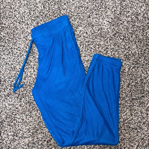 Cuddl Duds Womans Ribbed Electric Blue Lounge Joggers Size XS | NWOT - Picture 1 of 7